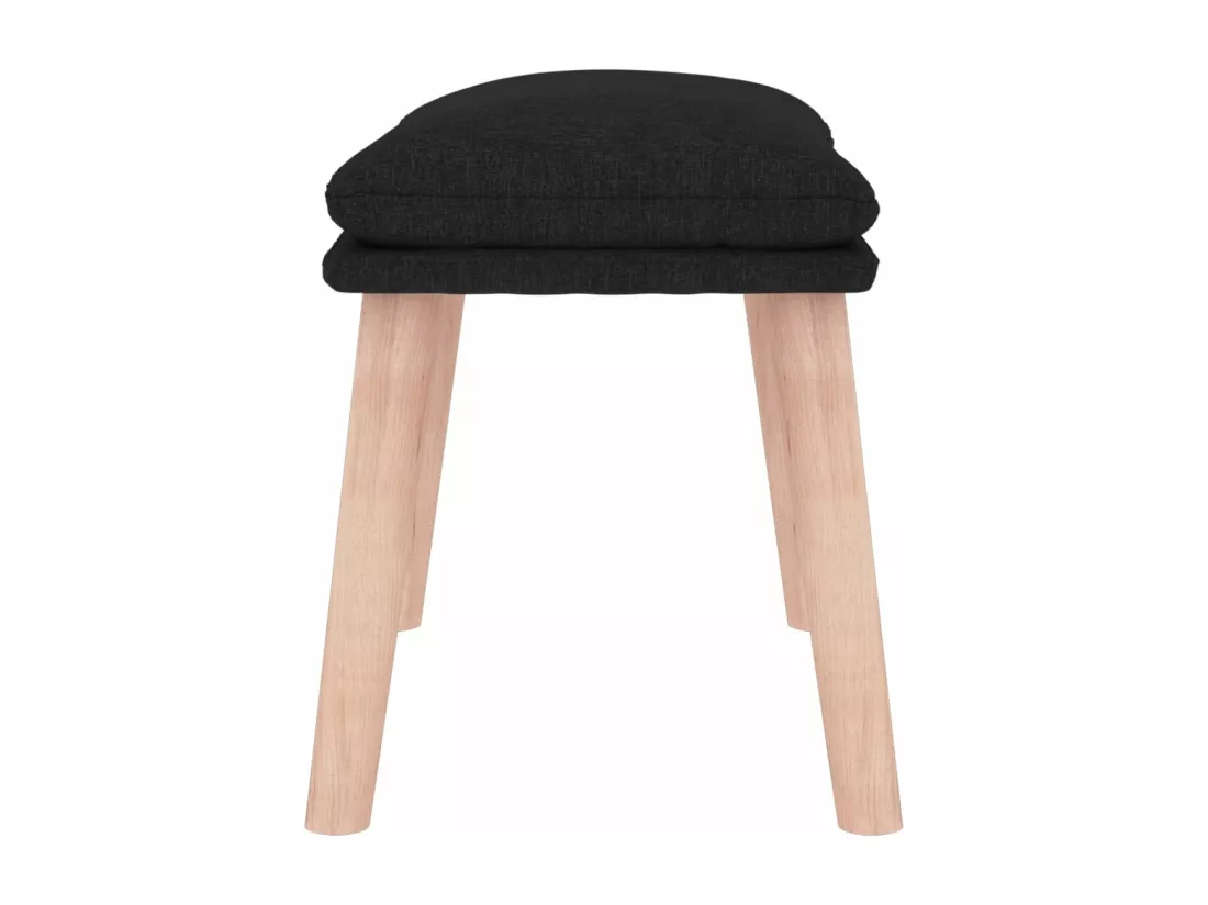 Repose-pied Noir 45x29,5x35 cm Tissu