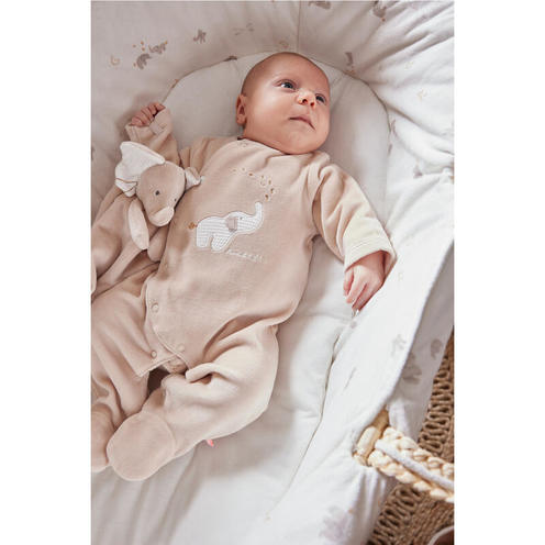 Pyjama dors bien velours beige Bali 6m Bali Moka et Snow - NOUKIE 'S