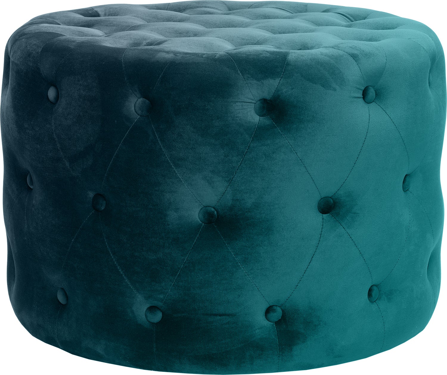 Intratuin poef Velours met knopen blauw 64 x 64 x 43 cm