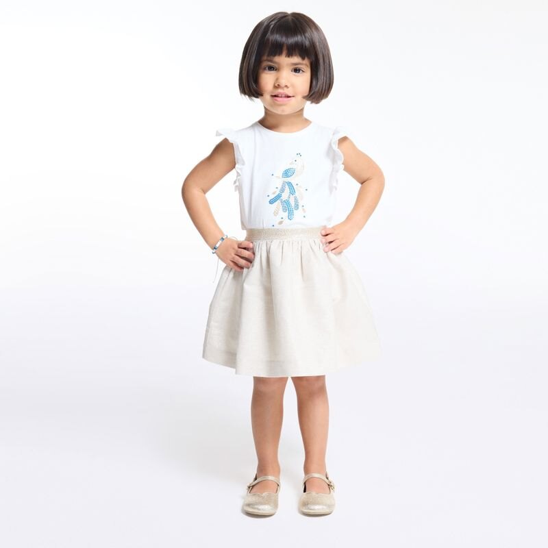 Jupe brillante beige bébé fille Beige