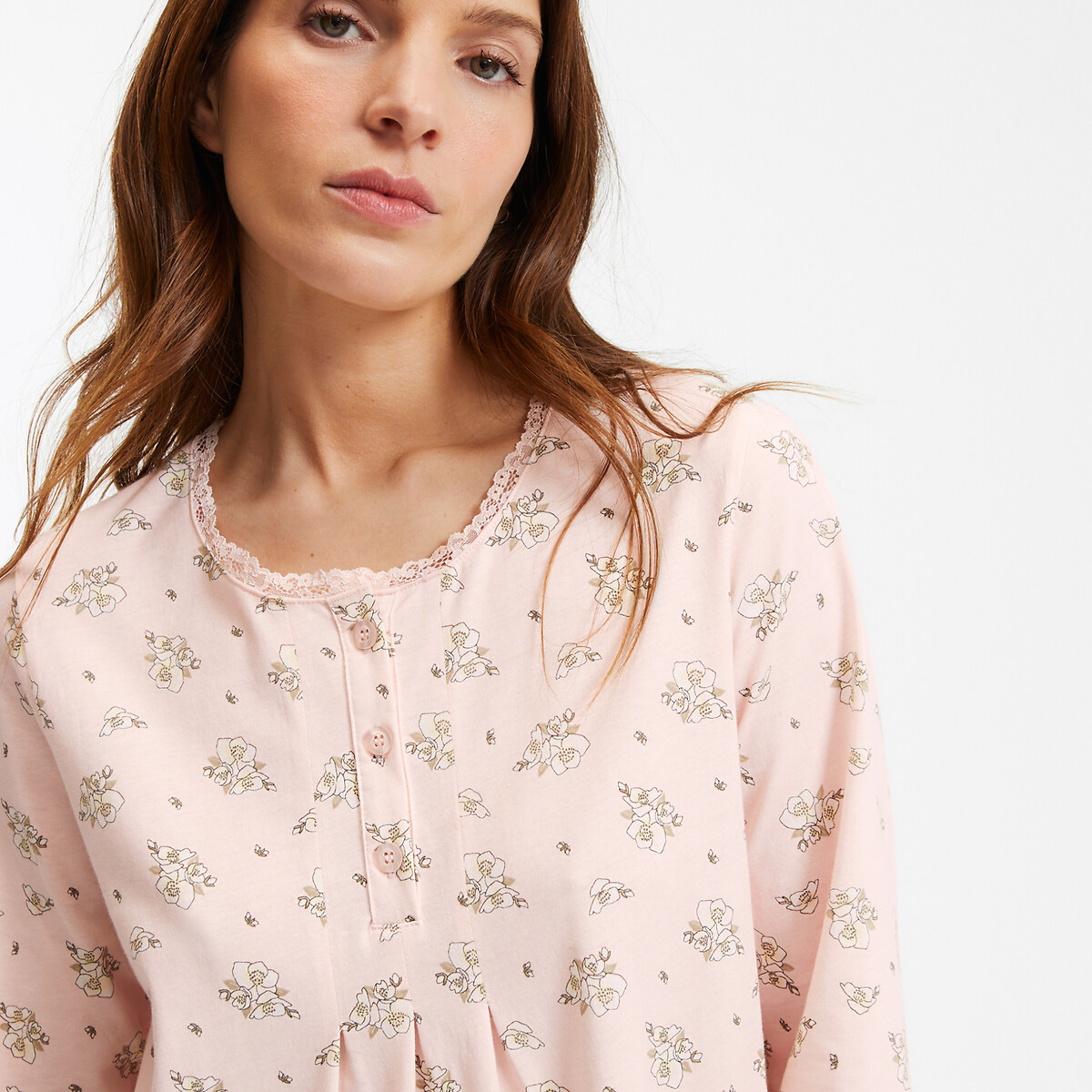 ANNE WEYBURN<br>Camisola de malha de algodão com estampa floral