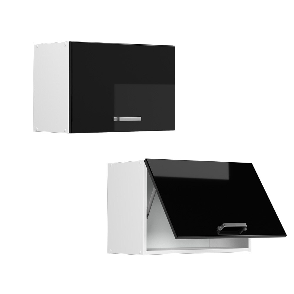 Vicco Hängeschrank flach Küchenschrank R-Line Solid Weiß Schwarz 60 cm modern