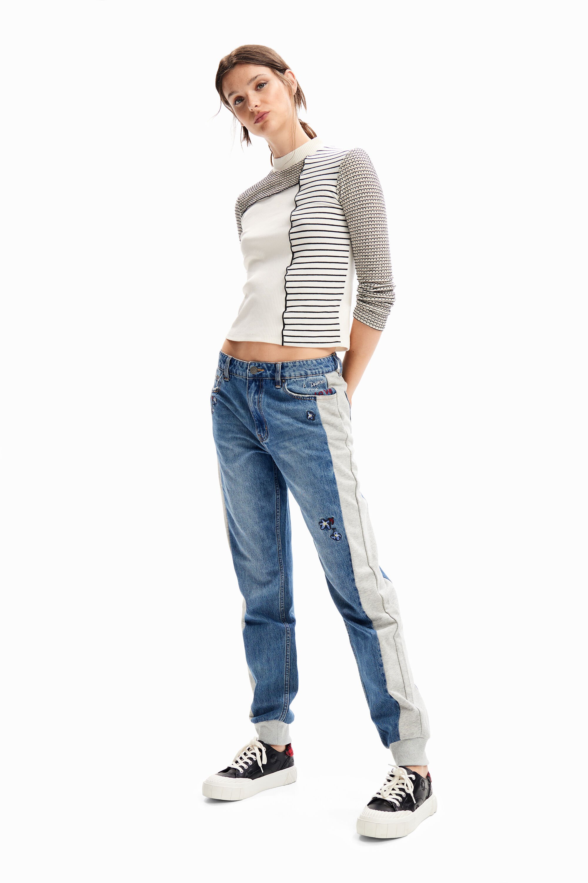 Jean jogging broderies