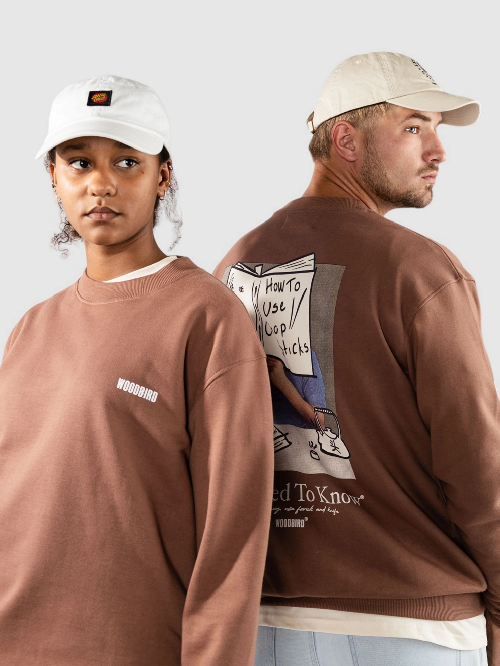 Woodbird Cane Chop Crew Sweater burnt red