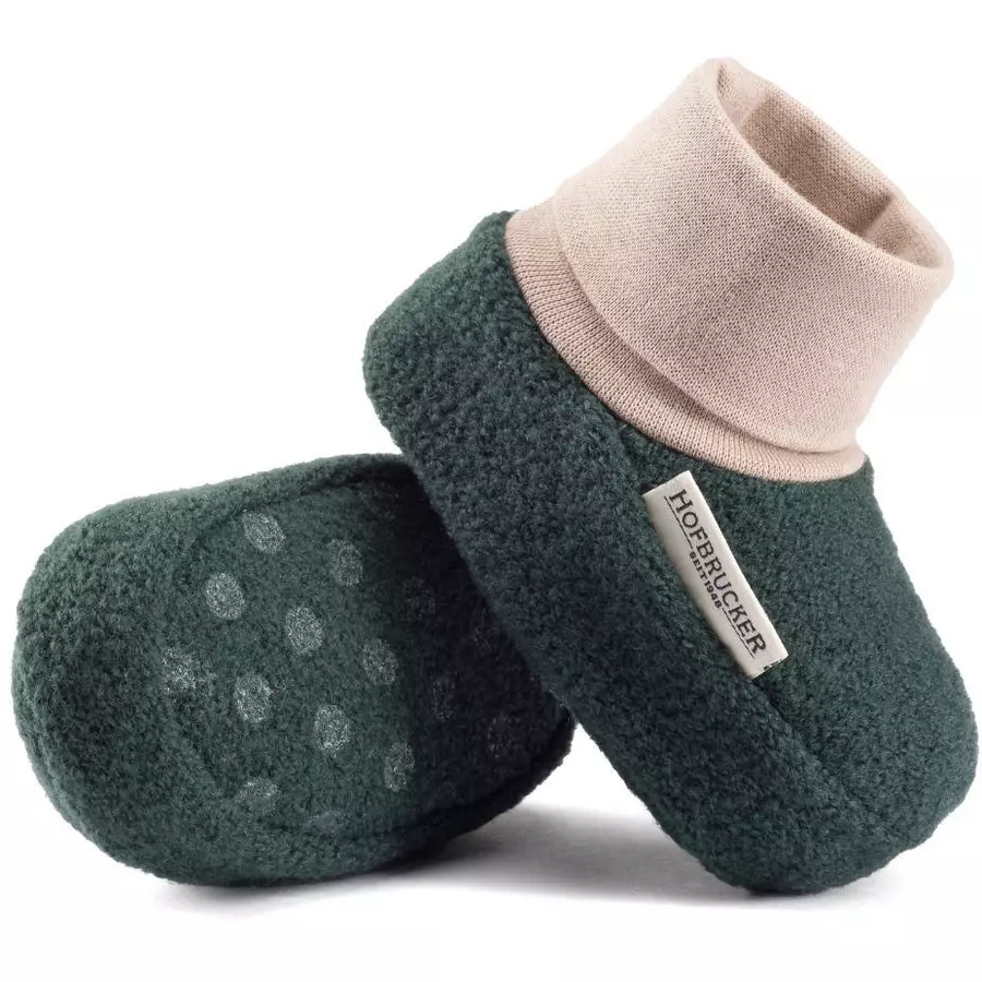 Hofbrucker Baby Wollwalkschuhe ELIAS waldgrün