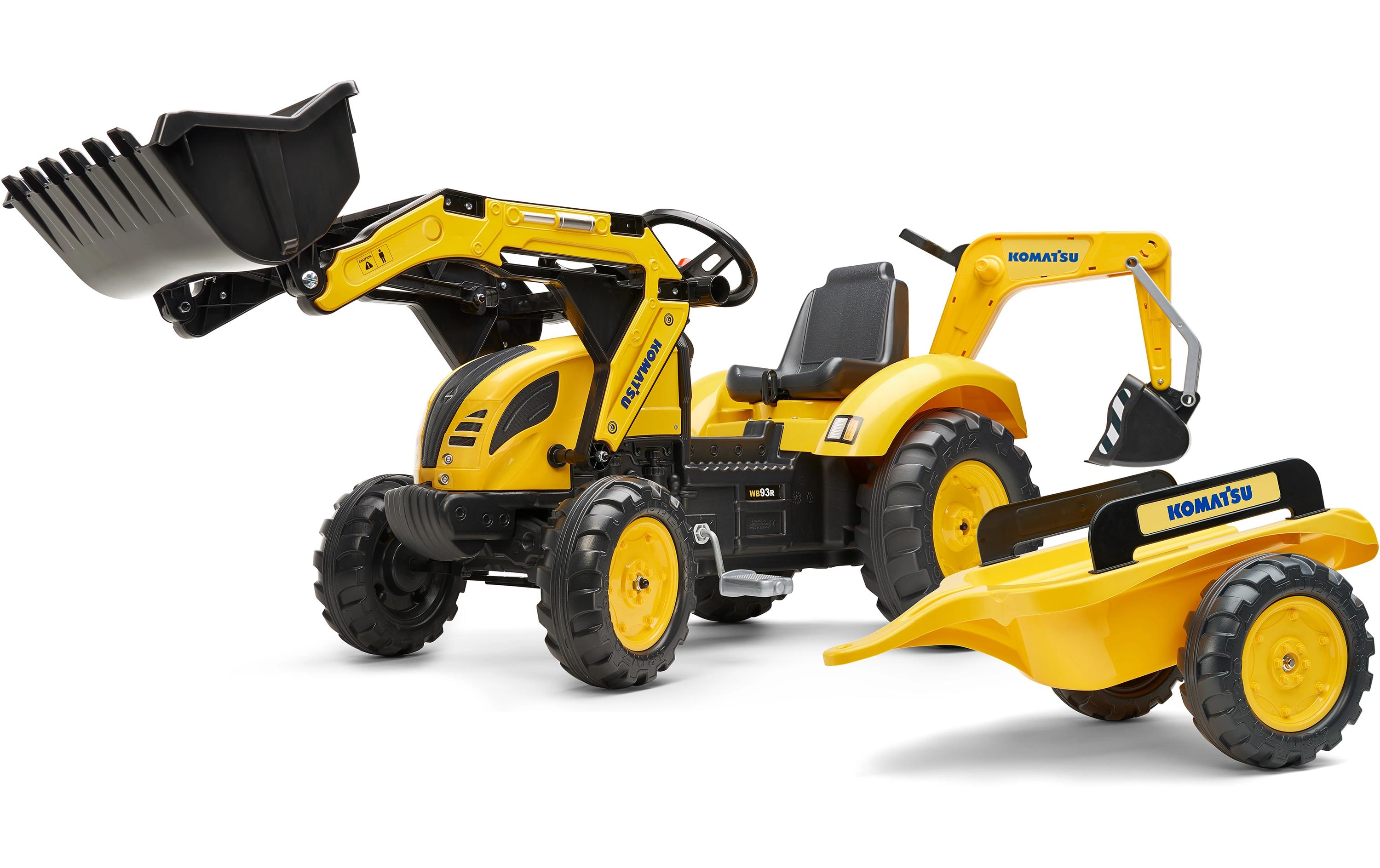 Komatsu Traktor + Anh. XXL<br>Baggerlader mit Bagger, drehbarem Sattel und Anhänger