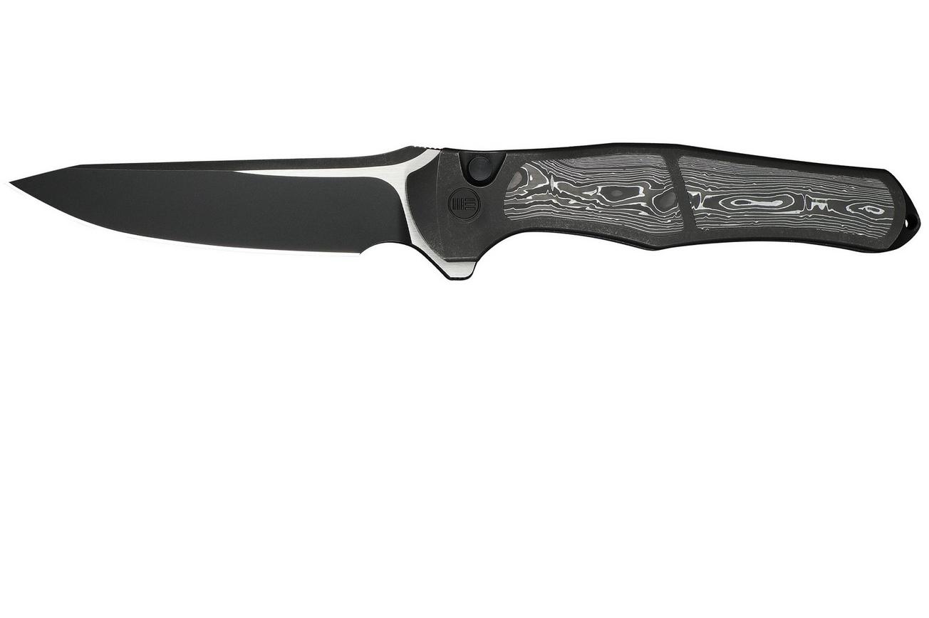 WE Knife 702XI, WE07B-2 Blackwashed Böhler M390, Black Titanium, Aluminum Foil Carbon Fiber Inlay, 11th Anniversary Limited Edition zakmes