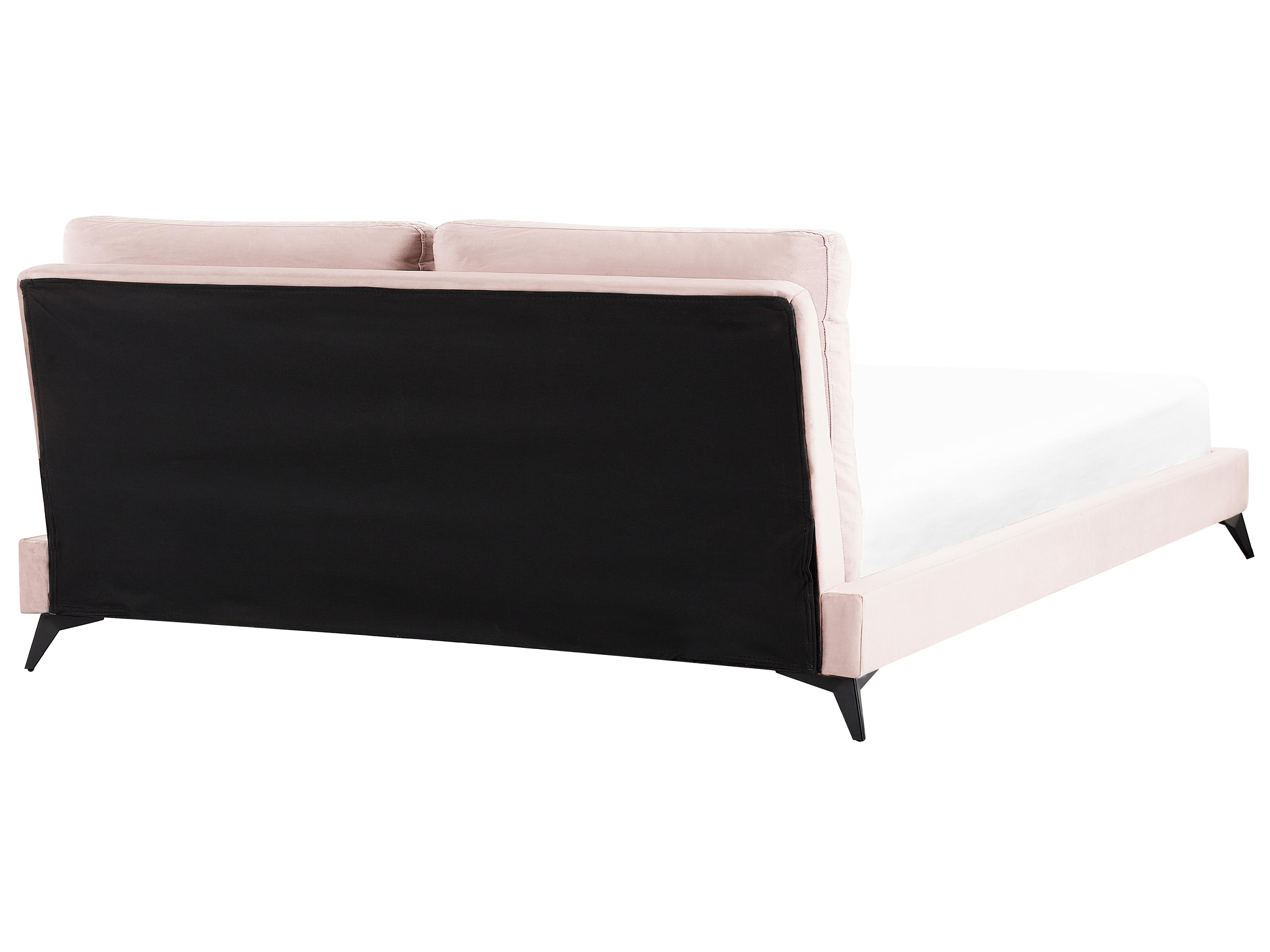 Bed Fluweel MELLE 180 x 200 cm Pastelroze