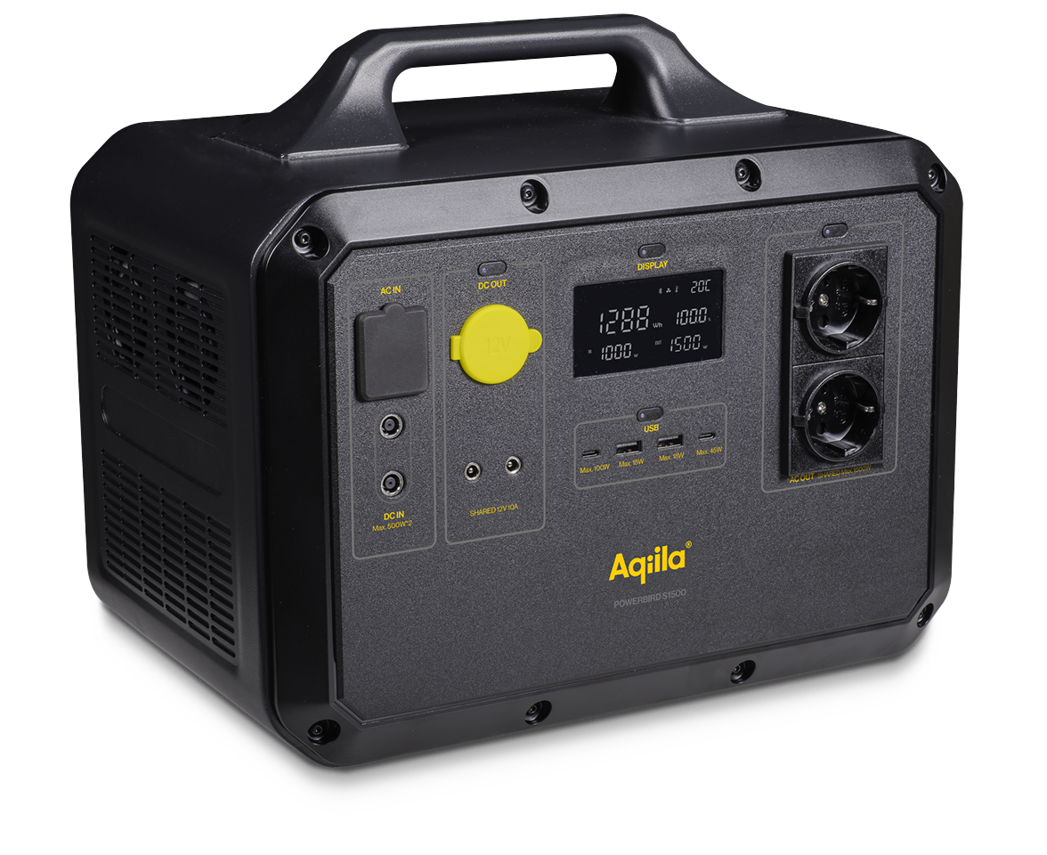 Aqiila - Powerbird S1500 - Portable Powerstation, 1568Wh / 1500W
