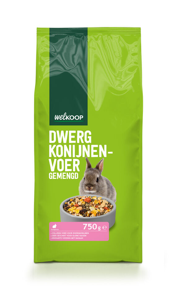 Welkoop - Dwergkonijnenvoer - 0.75 Kilogram