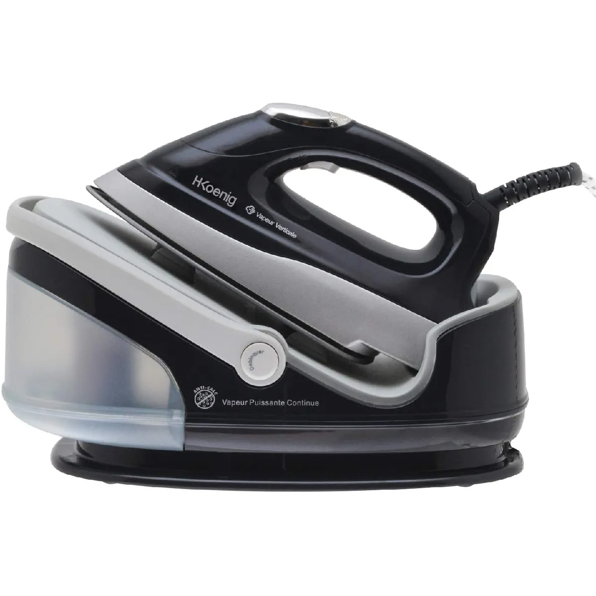 H.Koenig Centrale Vapeur 1,7L 2400W Gris Noir