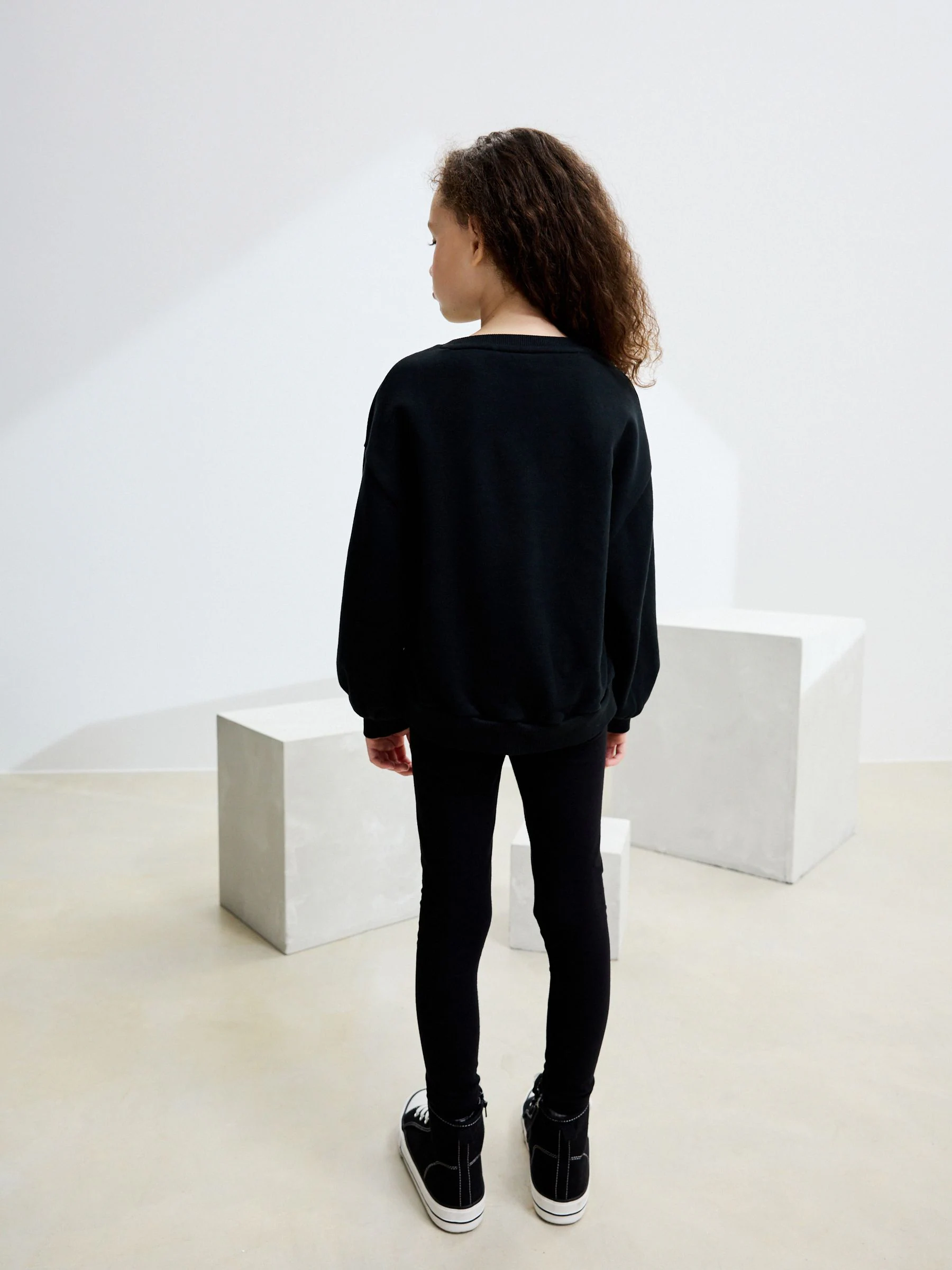 Zwarte top met hart met lovertjes - Sweatshirt (3 - 16 jr)