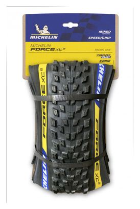 Pneu VTT Michelin Force XC2 Racing Line 29'' Tubeless Ready Souple Cross Shield2 Gum-X E-Bike Ready