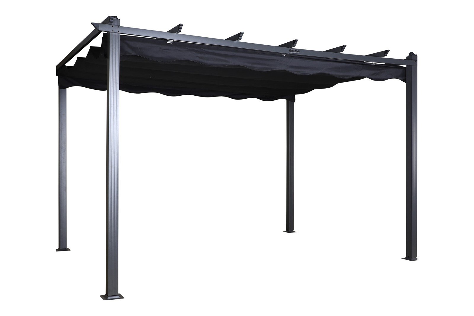 Lazio pergola Sortlakkert aluminium med sort tak