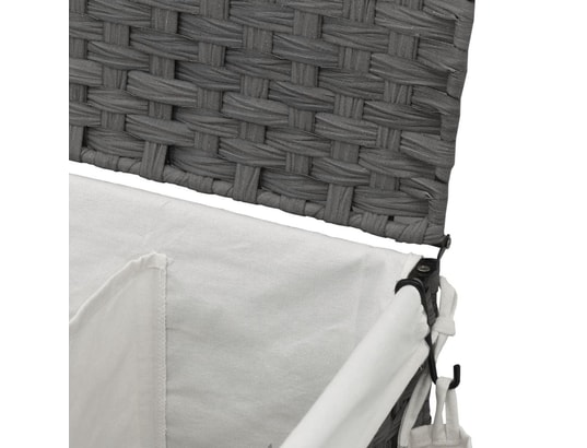 VIDAXL - Panier à linge avec roulettes gris 60x35x60,5 cm résine tres...