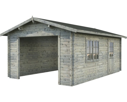 Enkele garage Palmako Roger 19,0 m² zonder deur 360 x 550 cm grijs gegrond