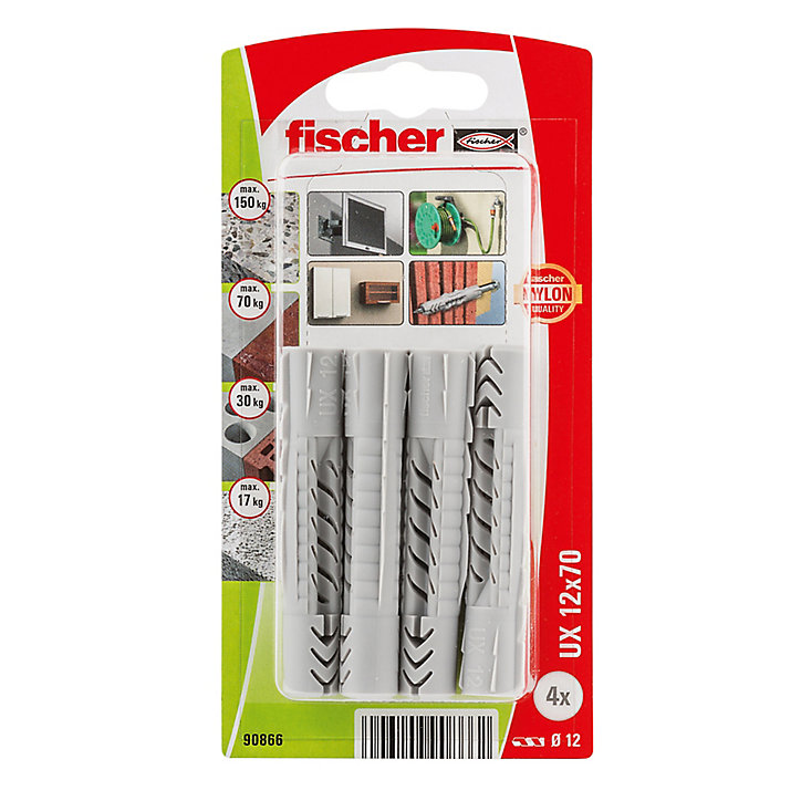 4 chevilles universelles Fischer Ø12x70mm