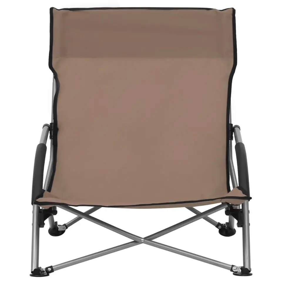 vidaXL - Campingstoel - Taupe - Stof - 2 stuks