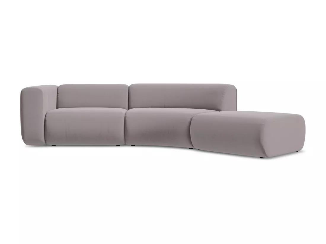 Canapé modulable 4 places droit en velours - lavande - EKAHI
