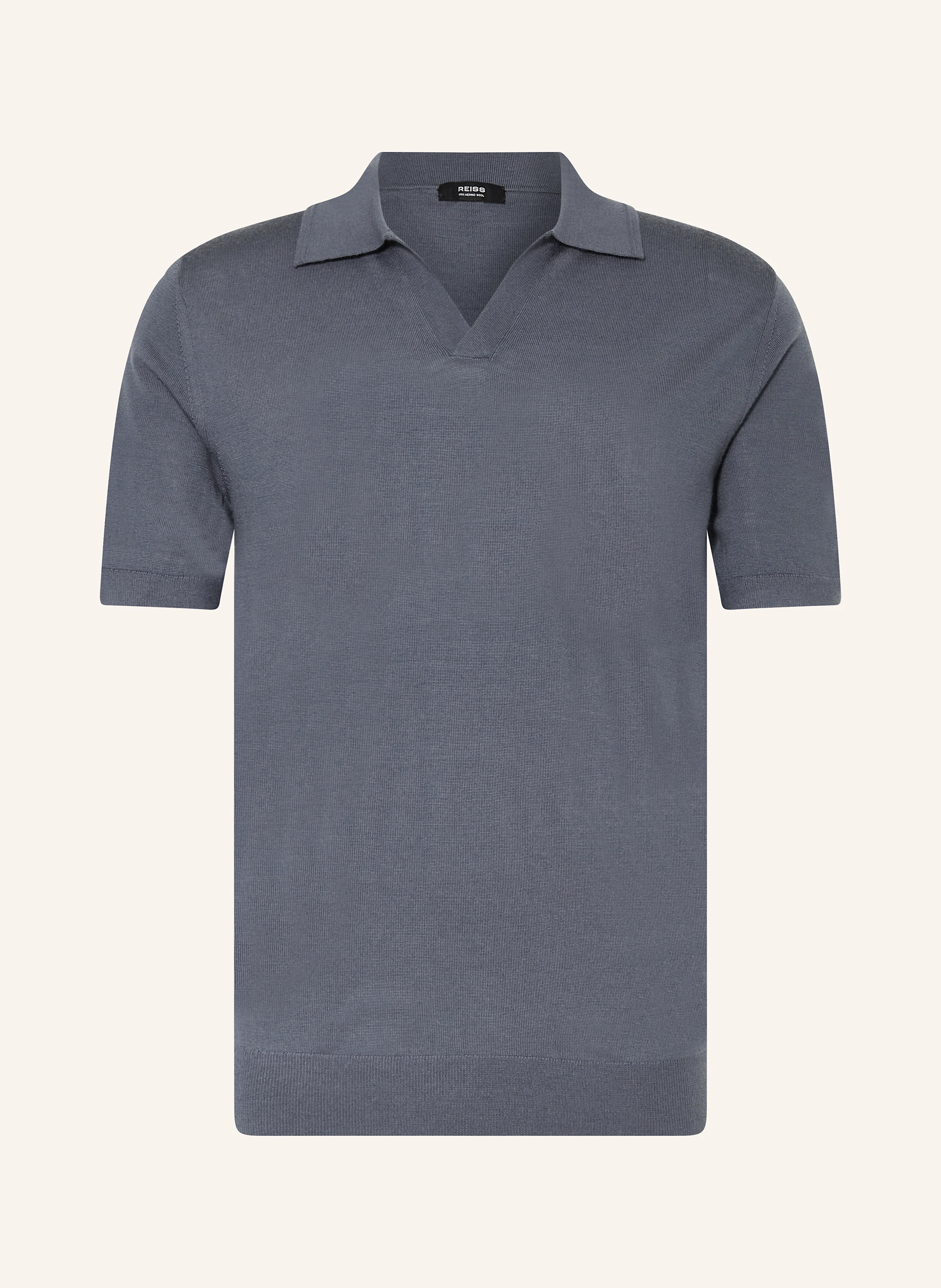 REISS Strick-Poloshirt aus Merinowolle