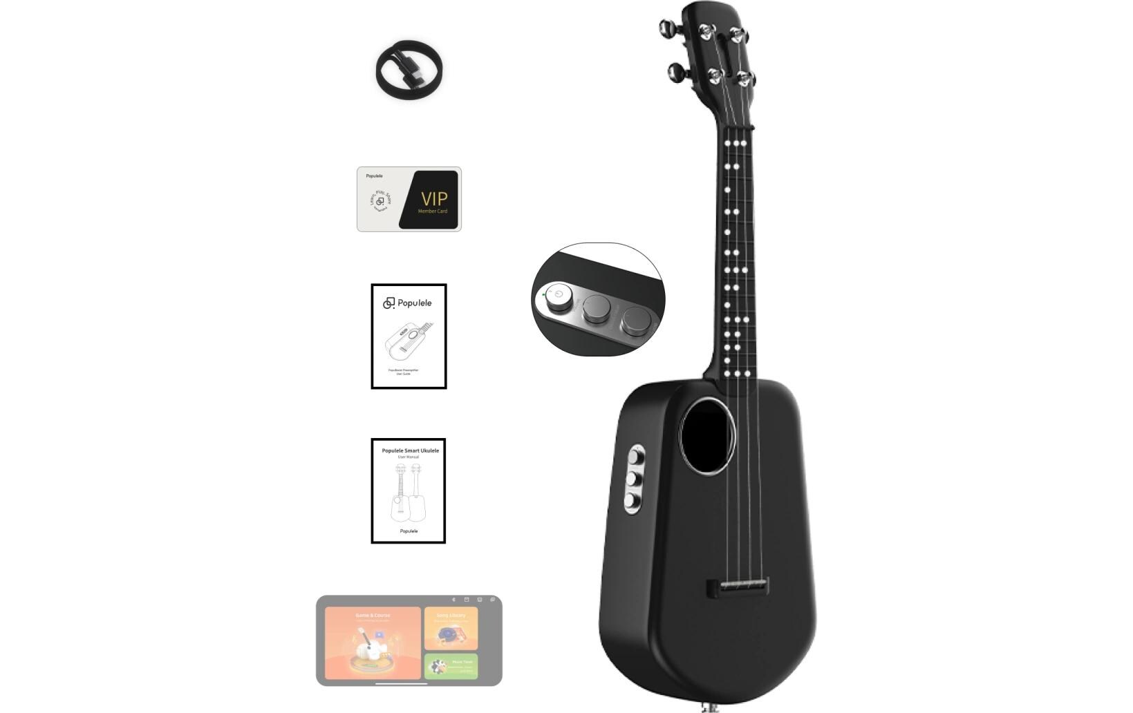 Ukulele Populele 2 Pro<br>Konzert-Ukulele mit LED-Anzeige-System und Vorverstärker