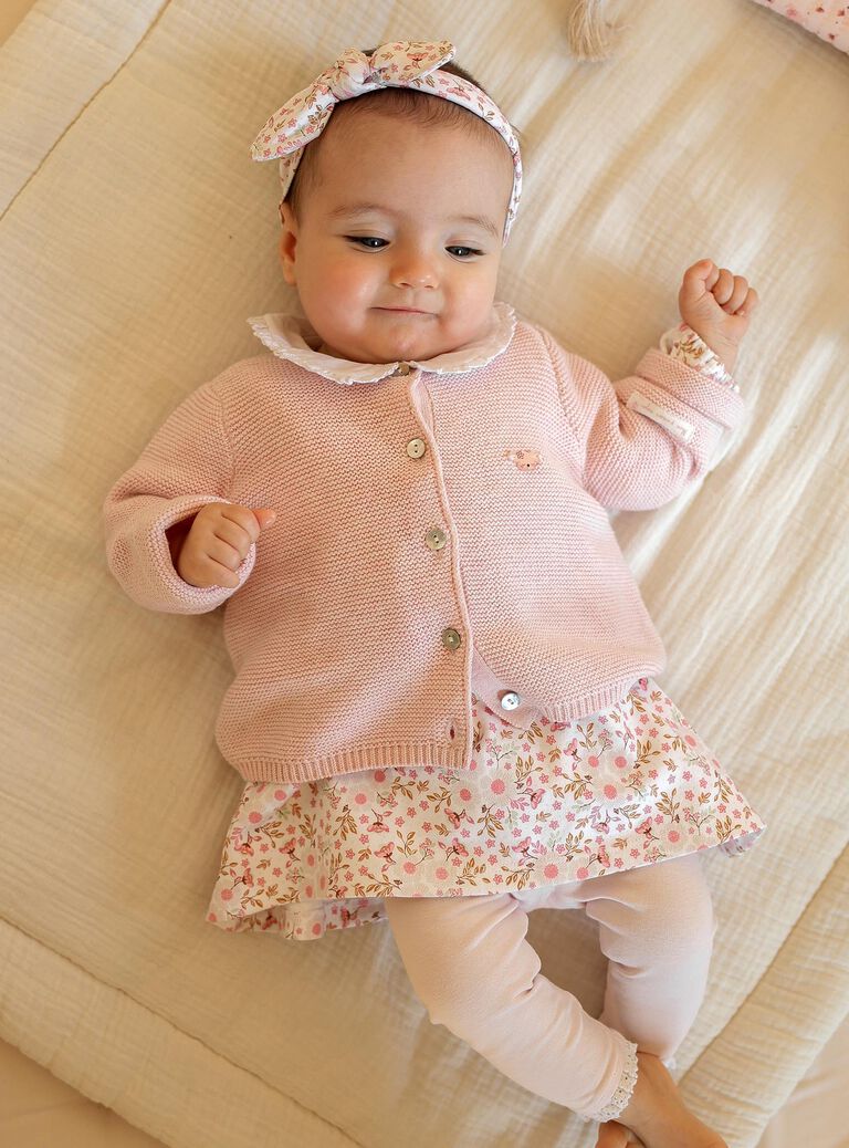 Gilet en tricot rose clair