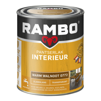 Rambo pantserlak interieur transparant zijdeglans warm walnoot 750 ml