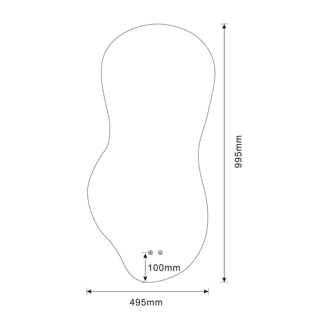 Best Design Ziza organische spiegel met spiegelverwarming 100x50cm