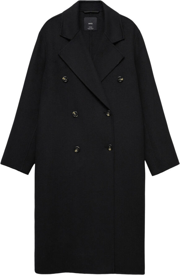 MANGO Handmade oversized wool coat Black