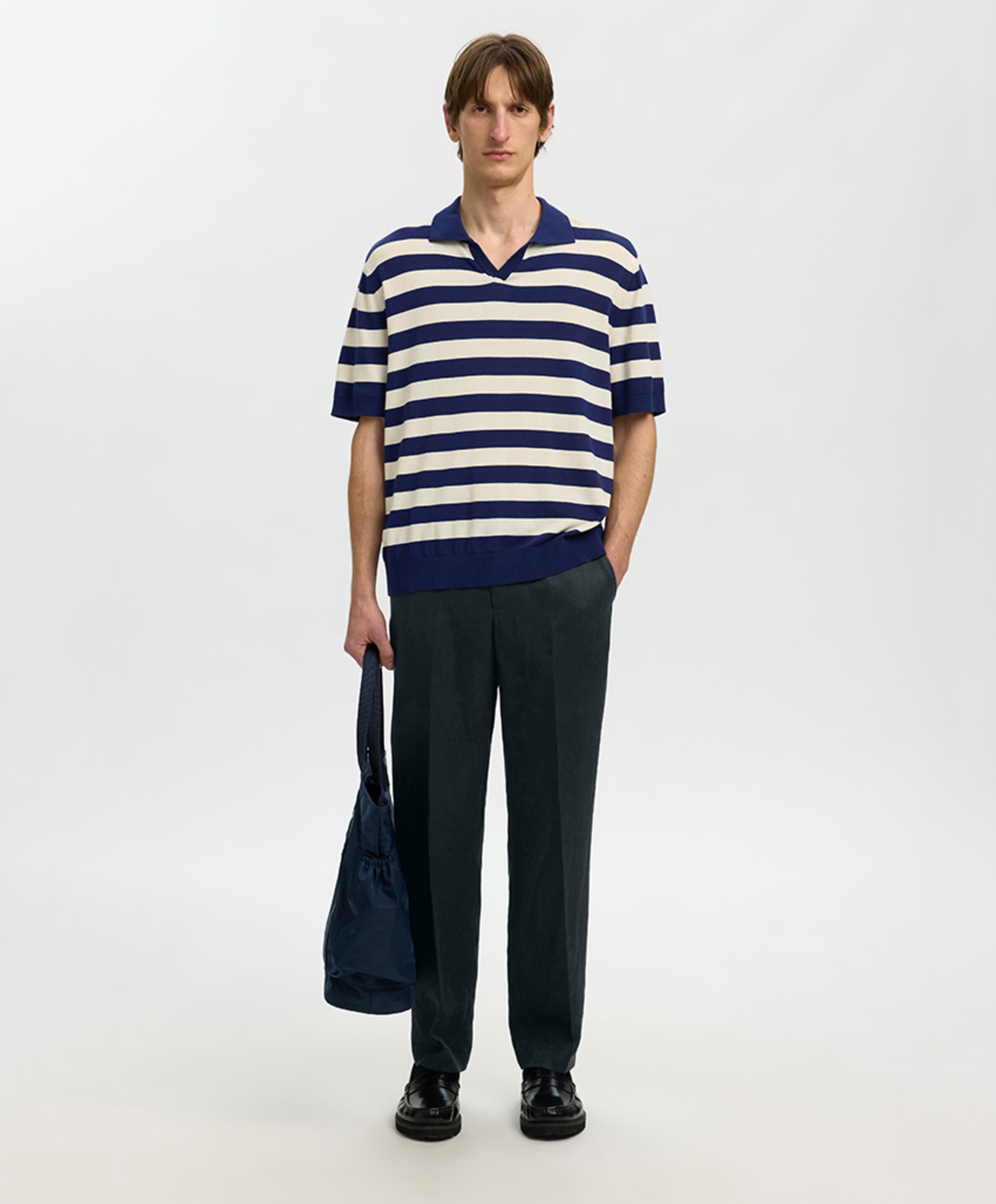 Selected SLHREG-ENZO LINEN TRS heren broek zwart