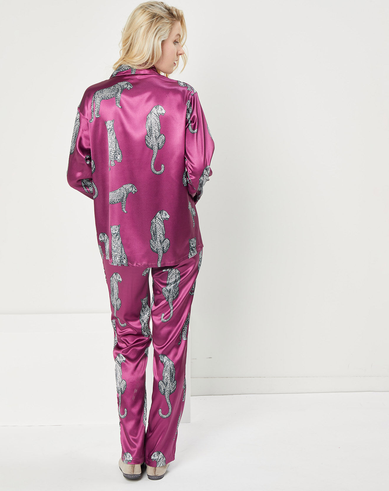 Quartier Latin Pyjama satiné Clara imprimé violet