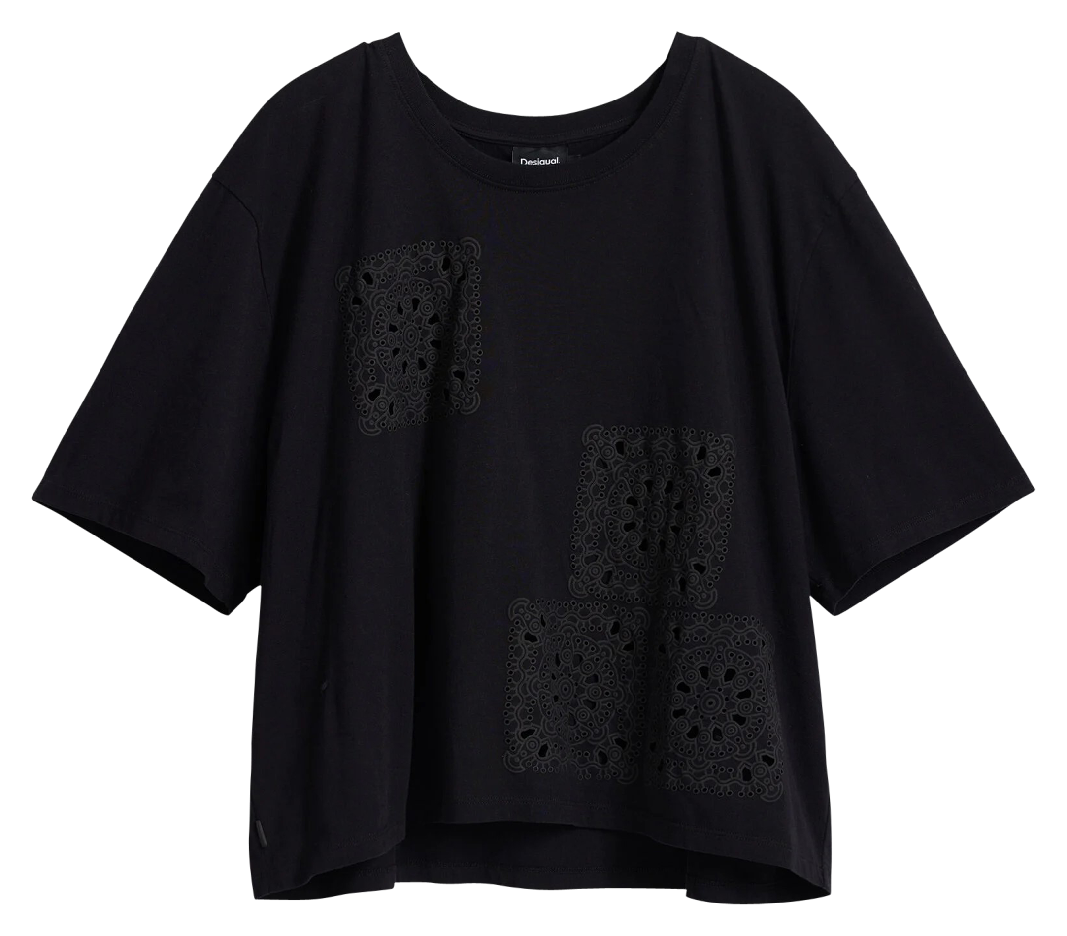 Tee-shirt brodé en coton | Noir