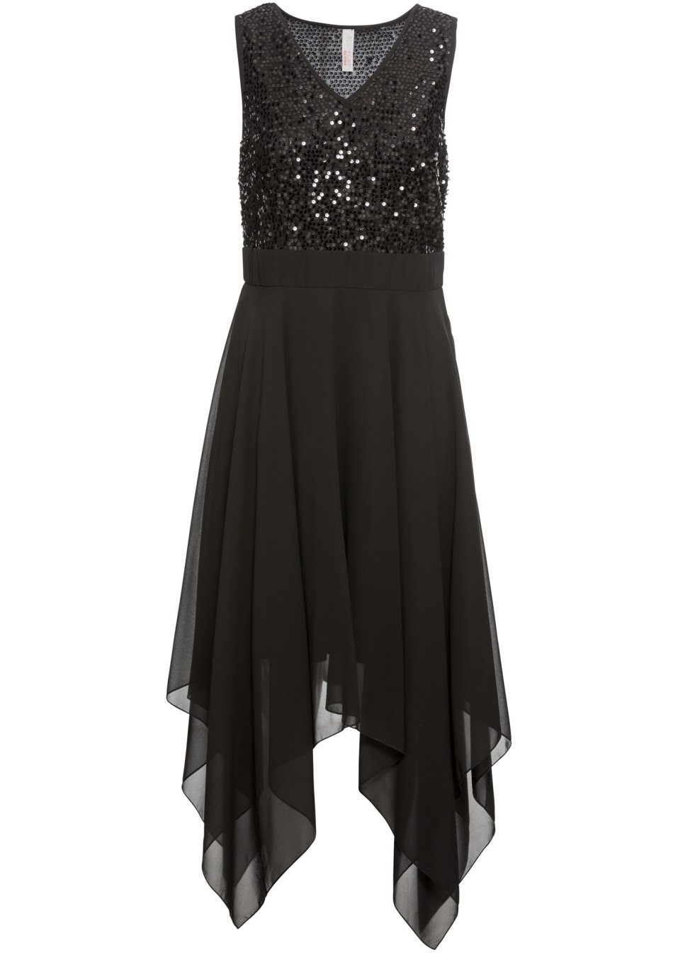 Robe de soirée longueur midi à paillettes