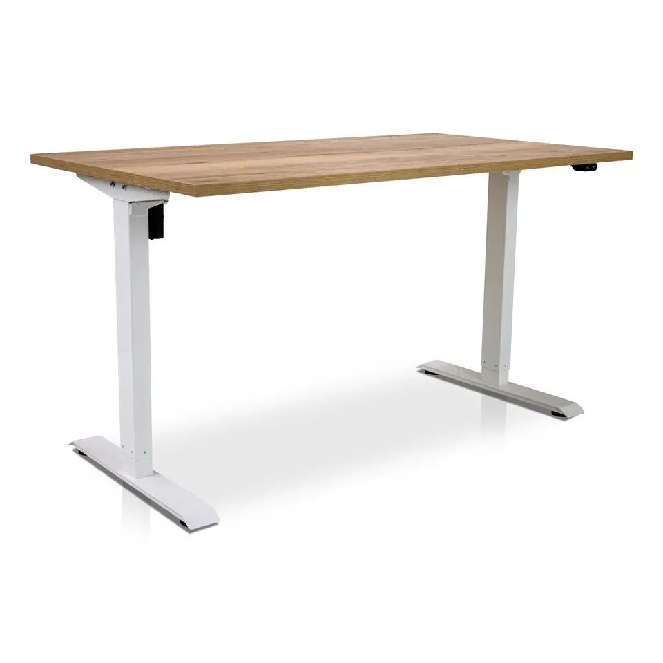 MRC EASY elektrisch ARBO zit-sta bureau - 120x80cm - wit - robuust eiken