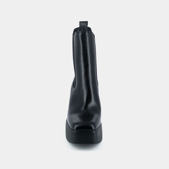 Bottines à talons et plateformes  en cuir noir