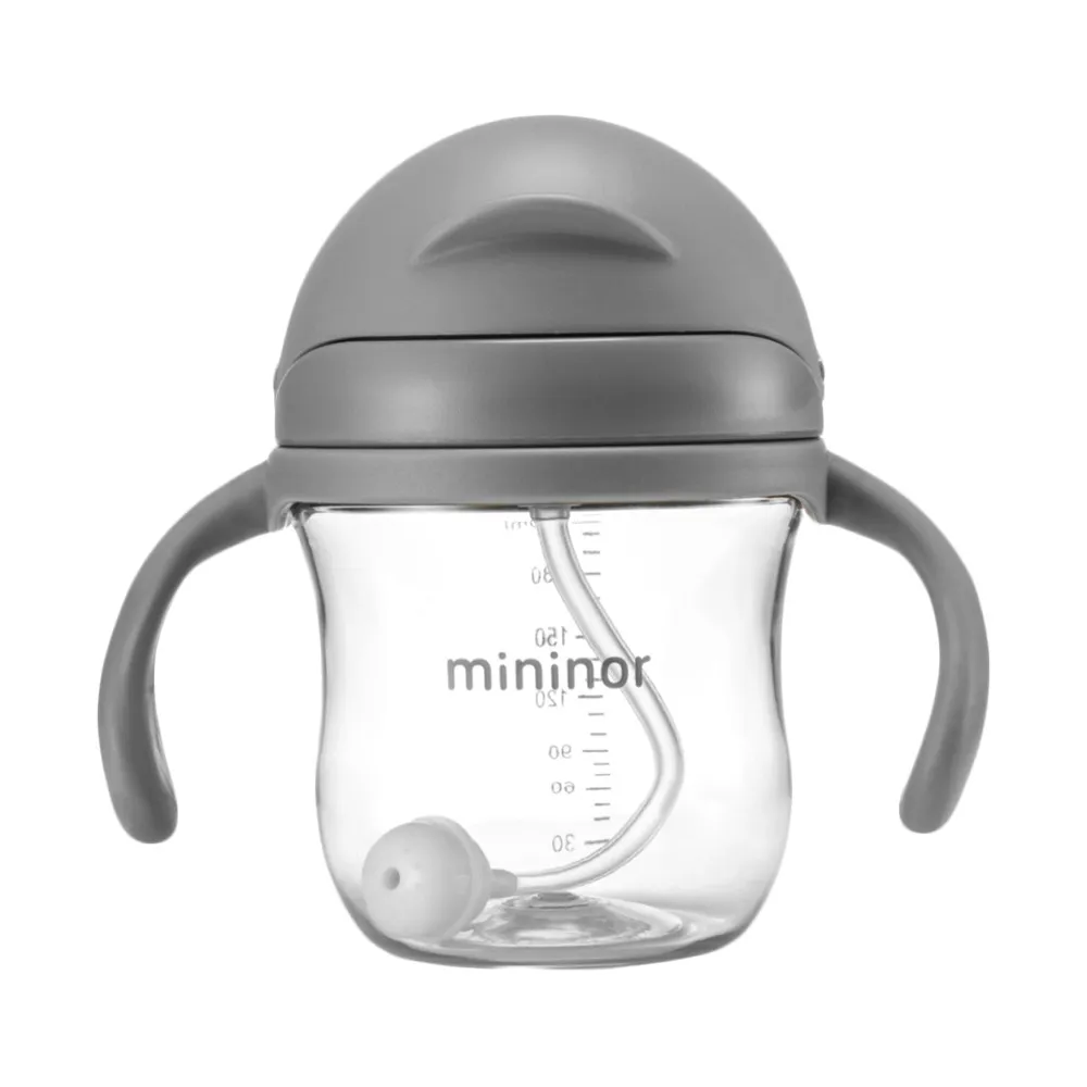 Mininor Sugerørskop Tritan 220ml - grå