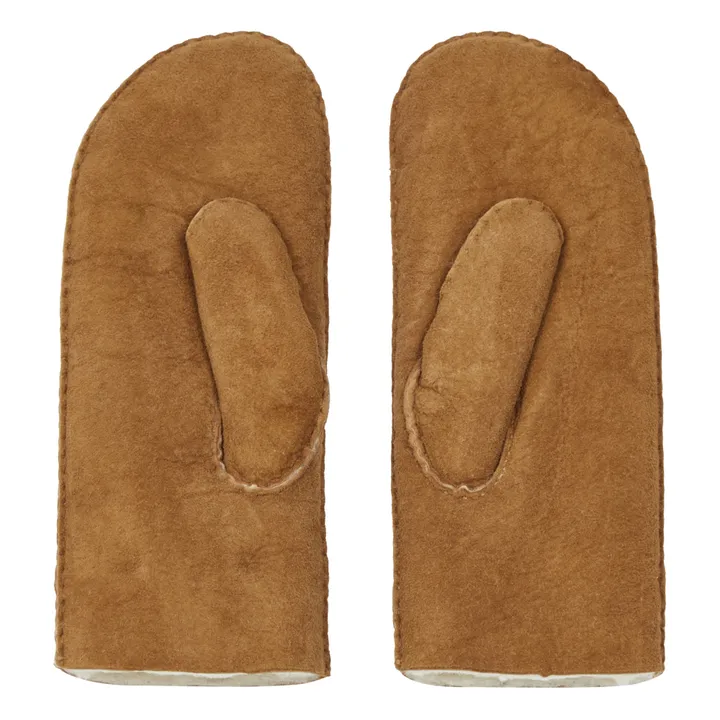 Bellerose Moufles Manson Fourrées Cuir Suede - Collection Femme  | Camel