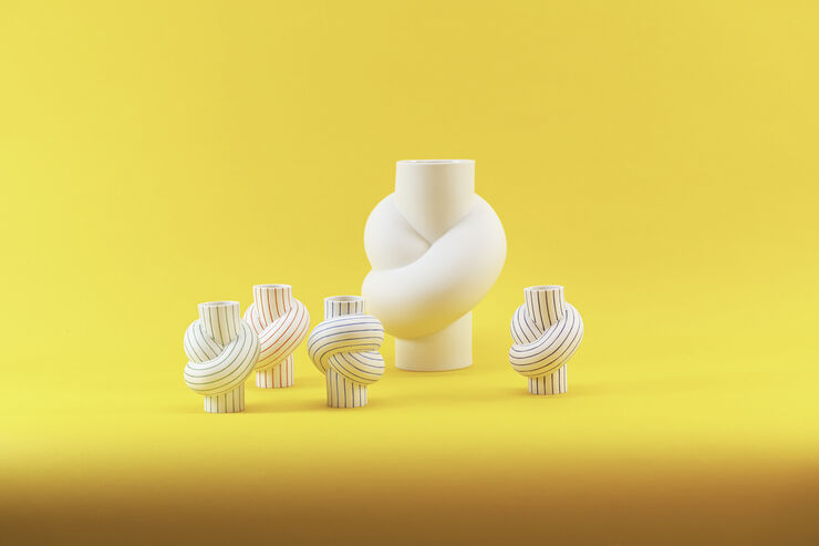 Rosenthal Vase 12cm, Apple, Node Stripes Hvid