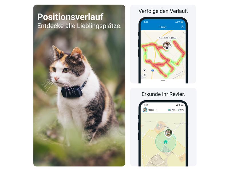 tractive GPS-Tracker CAT Mini LTE, Dunkelblau GPS Tracker für Katzen