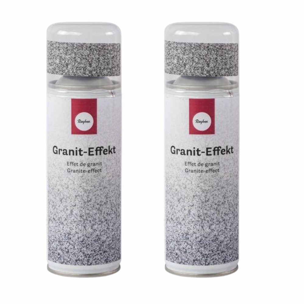 2 sprays de peinture effet granit 200 ml - gris
