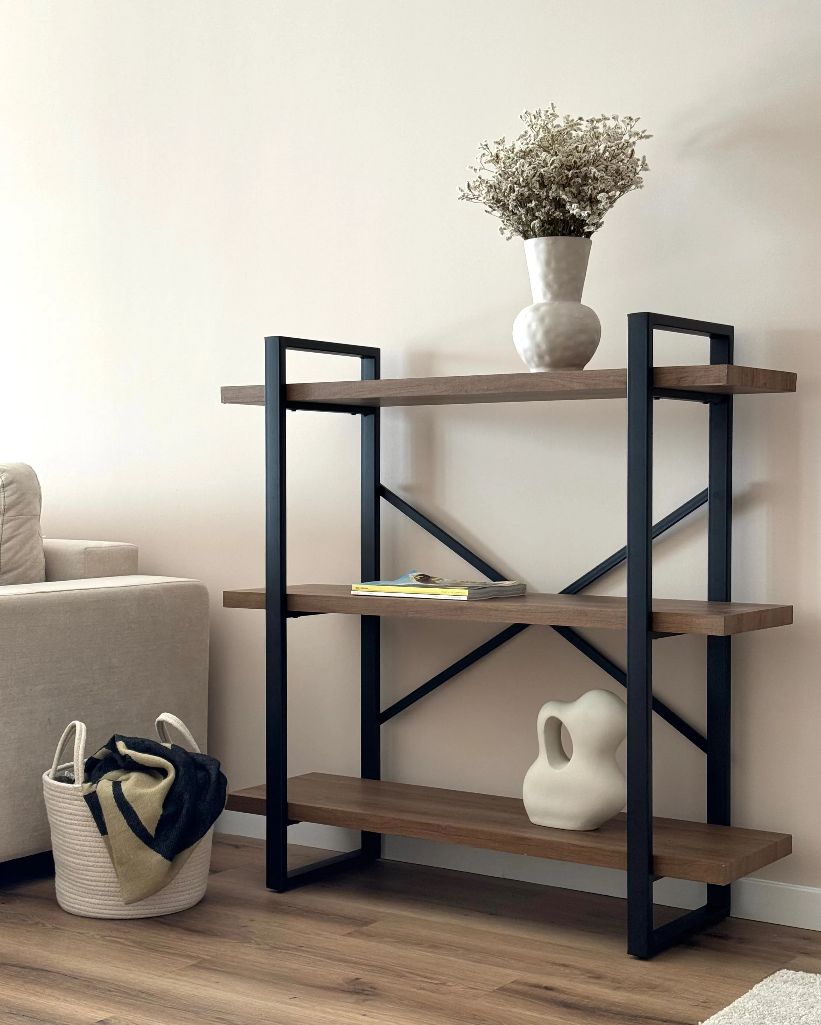 Opbergkast met 3 planken TIMBER 111 cm Donkerbruin