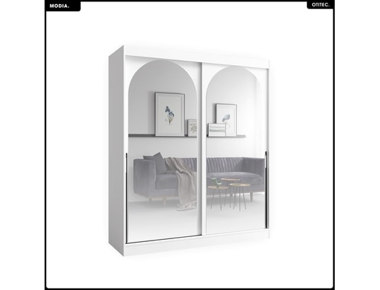 OTITEC - Armoire coulissante - l.180 x h.215 x p.65 - modia - blanc