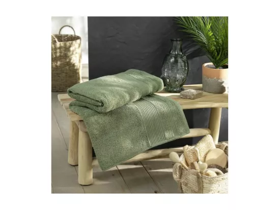 Drap de Bain 90 x 150 cm Tendresse Fougere - Eponge Unie