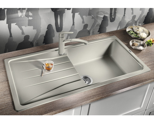 Blanco SONA XL 6 S spoelbak, 1000 x 500 mm, steengrijs, 519690