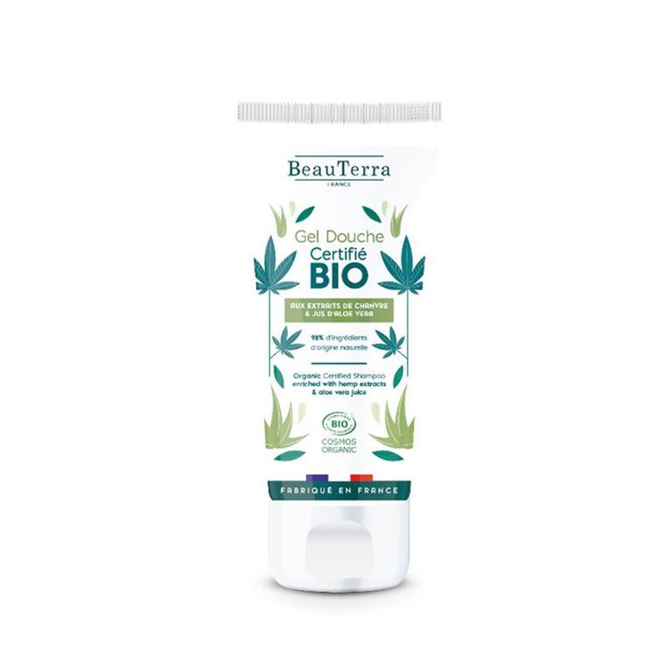 Gel douche a l'huile de chanvre et jus d'aloe vera bio 75ml Beauterra