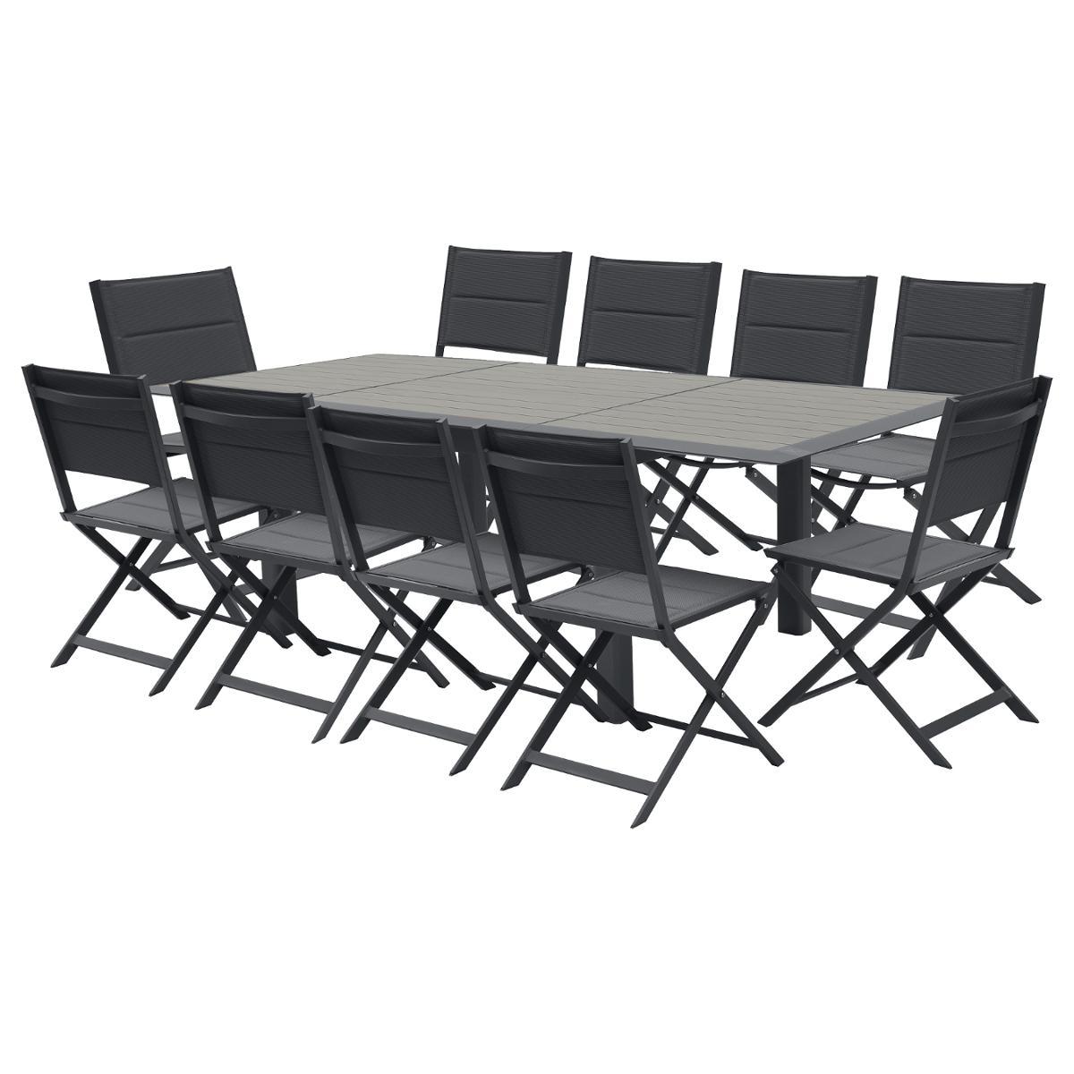 TABLE ALLURE ALUMINIUM MUSCADE GRAPHITE 10 PLACES