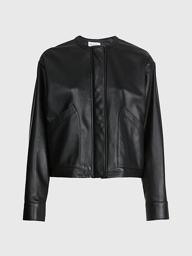 Jaqueta bomber de couro