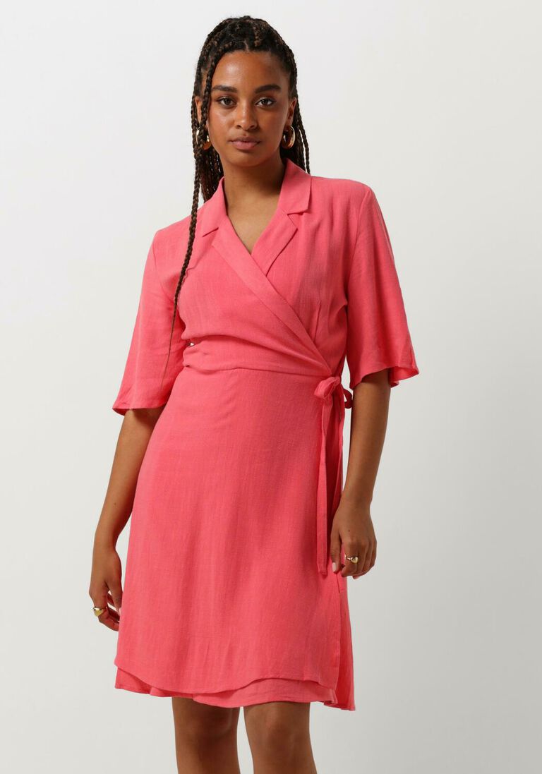 OBJECT roze object mini jurk objsanne re s/s short wrap dress