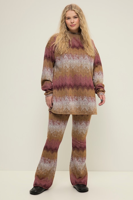 Schlaghose, Leggings, Glitter Zackenstreifen, Elastikbund