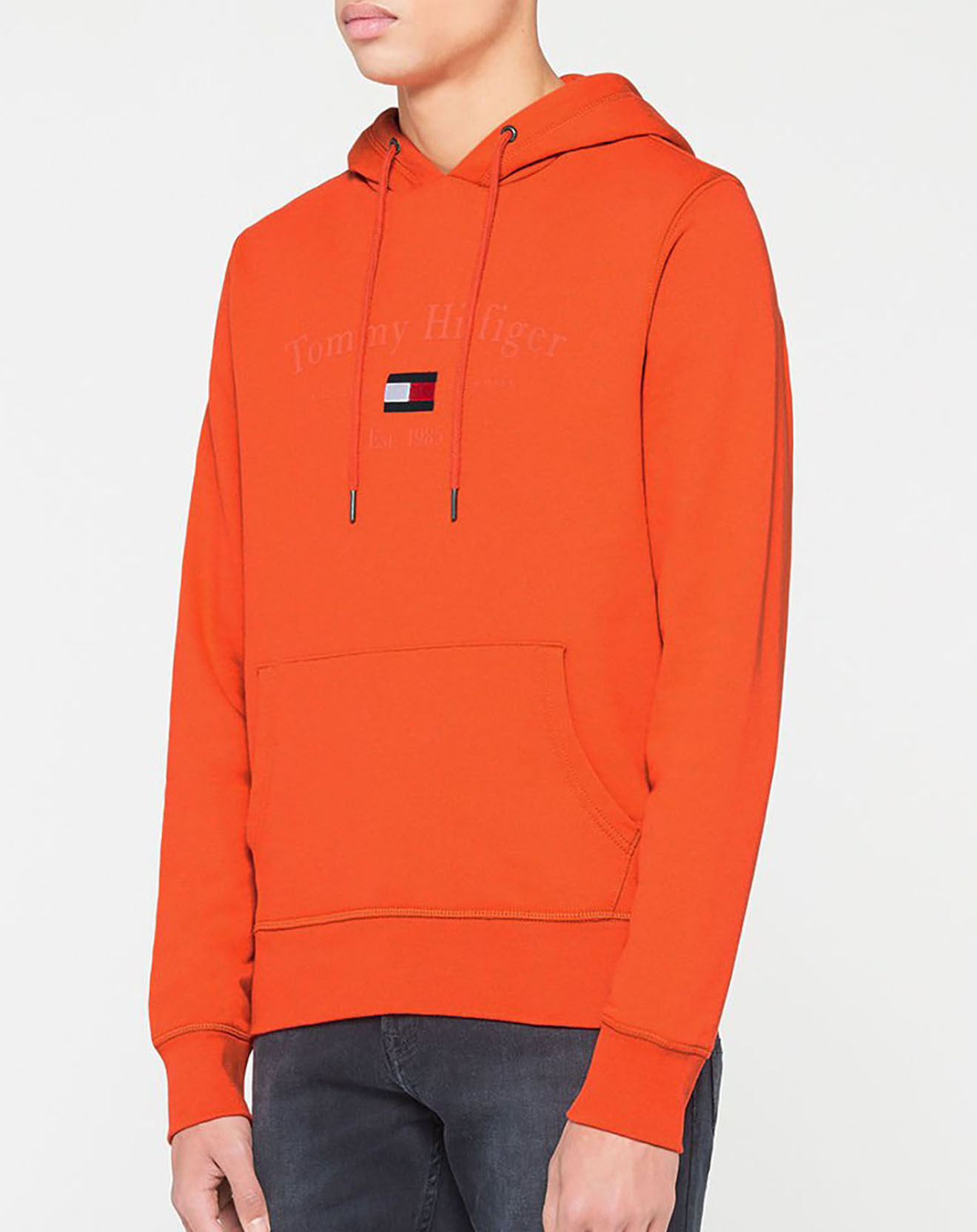 Tommy Hilfiger Sweat en Coton Bio gold embroidery orange